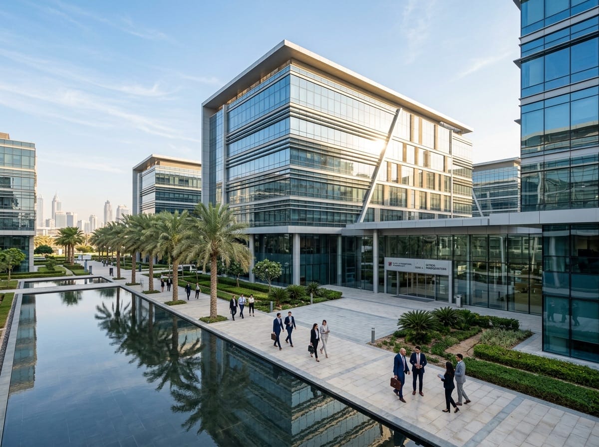 Free zone business district in Dubai